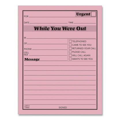 Adams® While You Were Out Memo Pad, One-Part (No Copies), 4.25 x 5.5, 50 Forms/Pad, 12 Pads/Pack (ABF9711D)
