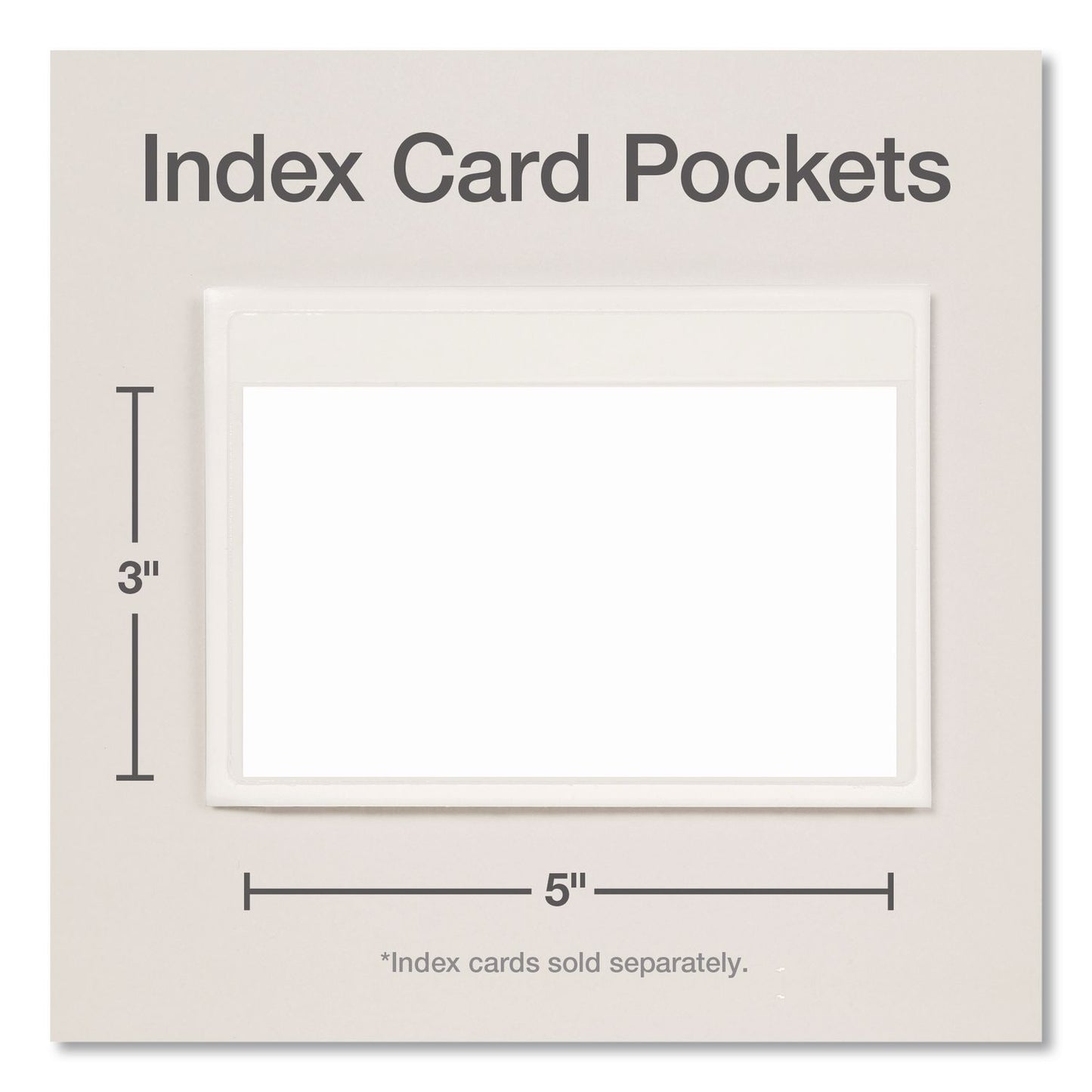 Cardinal® HOLD IT Index Card Pocket, Top Load, 3 x 5, Clear, 100/Box (CRD21150CB)
