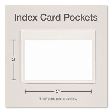 Cardinal® HOLD IT Index Card Pocket, Top Load, 3 x 5, Clear, 100/Box (CRD21150CB)