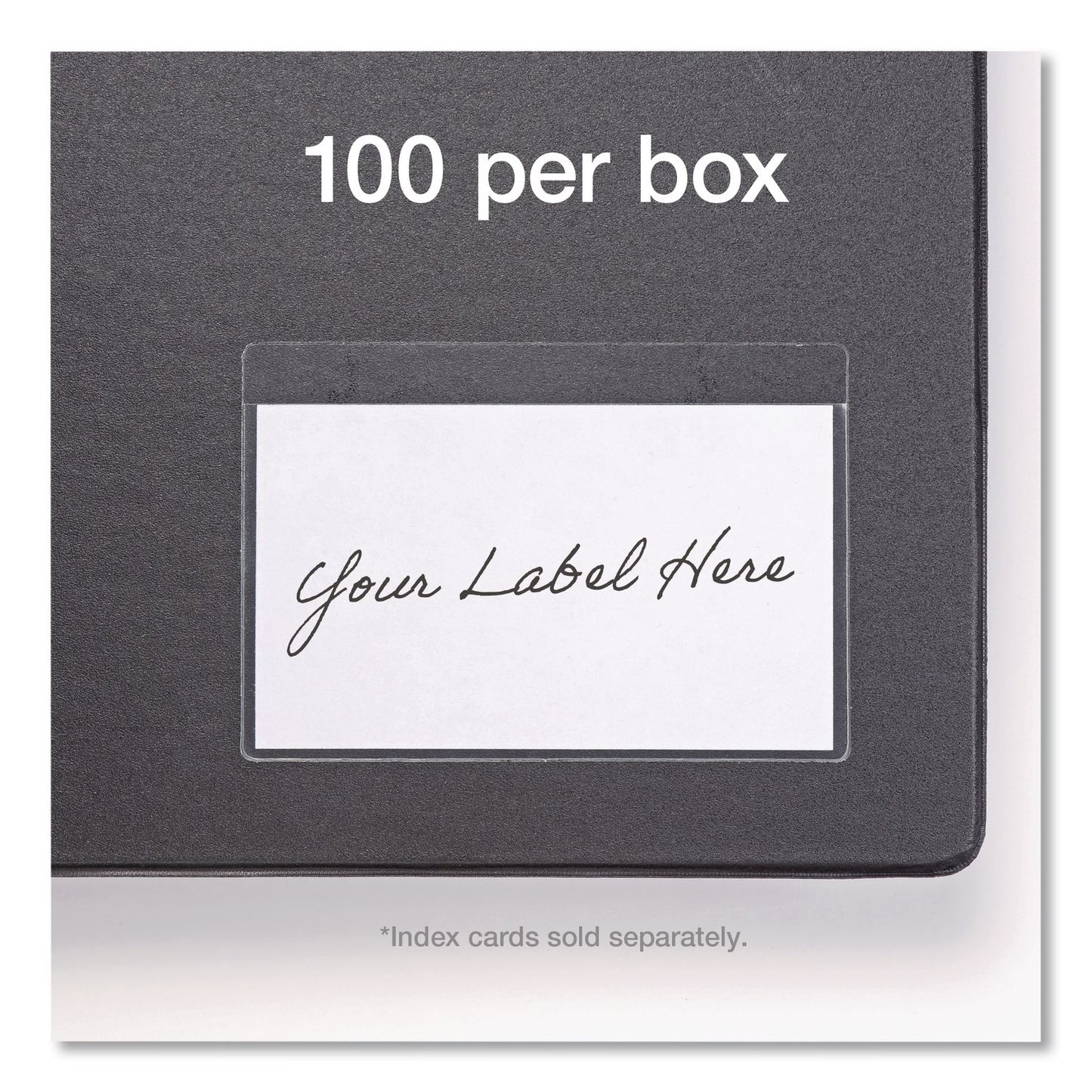 Cardinal® HOLD IT Index Card Pocket, Top Load, 3 x 5, Clear, 100/Box (CRD21150CB)