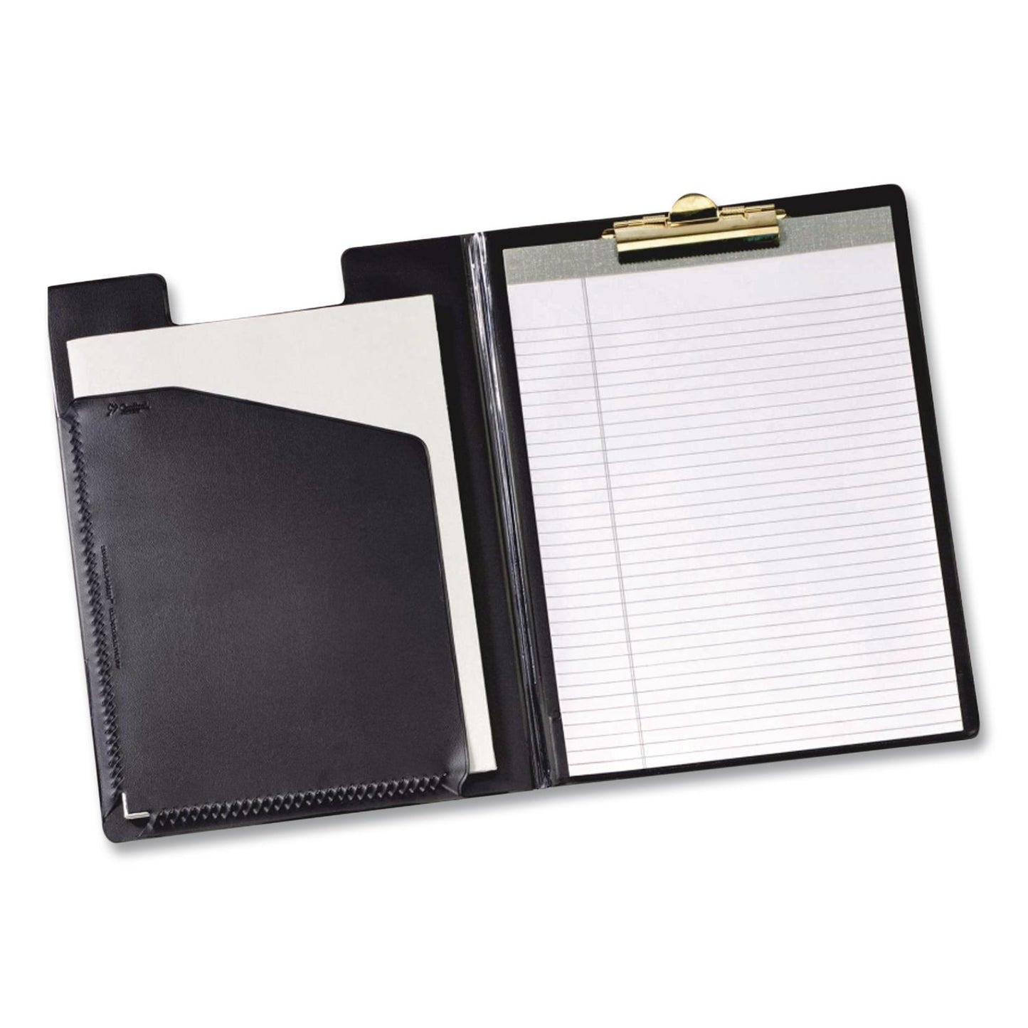 Cardinal® Vinyl Padfolio, 8.5 x 11 Pad, Brass Clip, Inside Front Pocket, 9.35 x 12.4, Black (CRD252610)