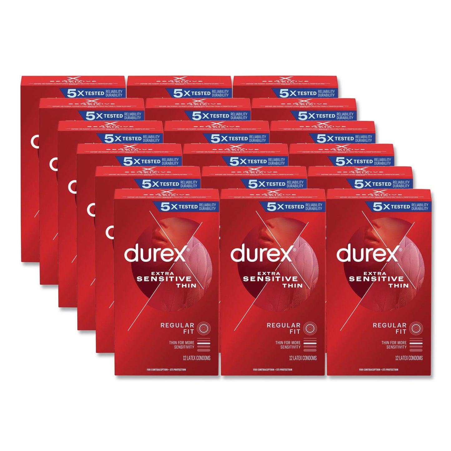 Durex® Extra Sensitive Condoms, Natural, 12/Box, 18 Boxes/Carton (RAC30271CT)
