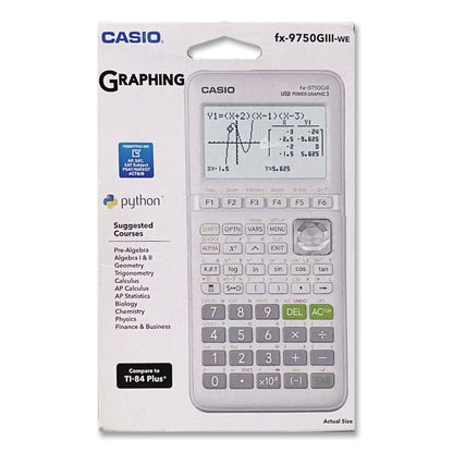 Casio® FX-9750GIII 3rd Edition Graphing Calculator, 21-Digit LCD, White (CSOFX9750GIIIWE)