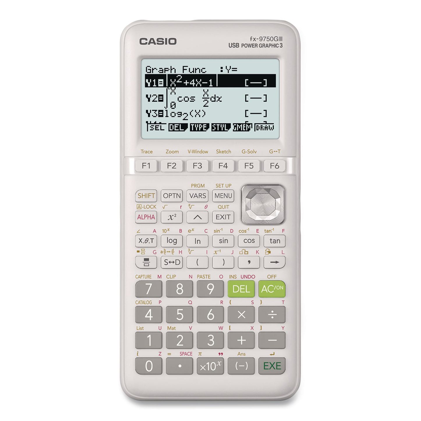 Casio® FX-9750GIII 3rd Edition Graphing Calculator, 21-Digit LCD, White (CSOFX9750GIIIWE)