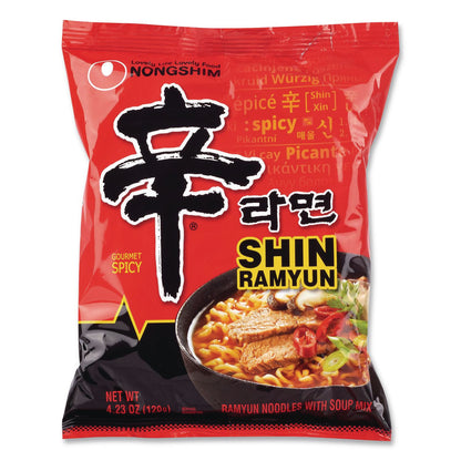 NONGSHIM® Gourmet Spicy Ramyun Noodle Soup, Spicy Chicken, 4.23 oz Packet, 16/Carton (GRR22002654)