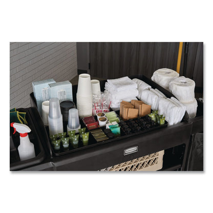 Rubbermaid® Commercial Amenity Organizer for all Rubbermaid Commercial Full Size and Compact Housekeeping Carts, 11 Sections, 18.75 x 3.62, Black (RCP2124078)