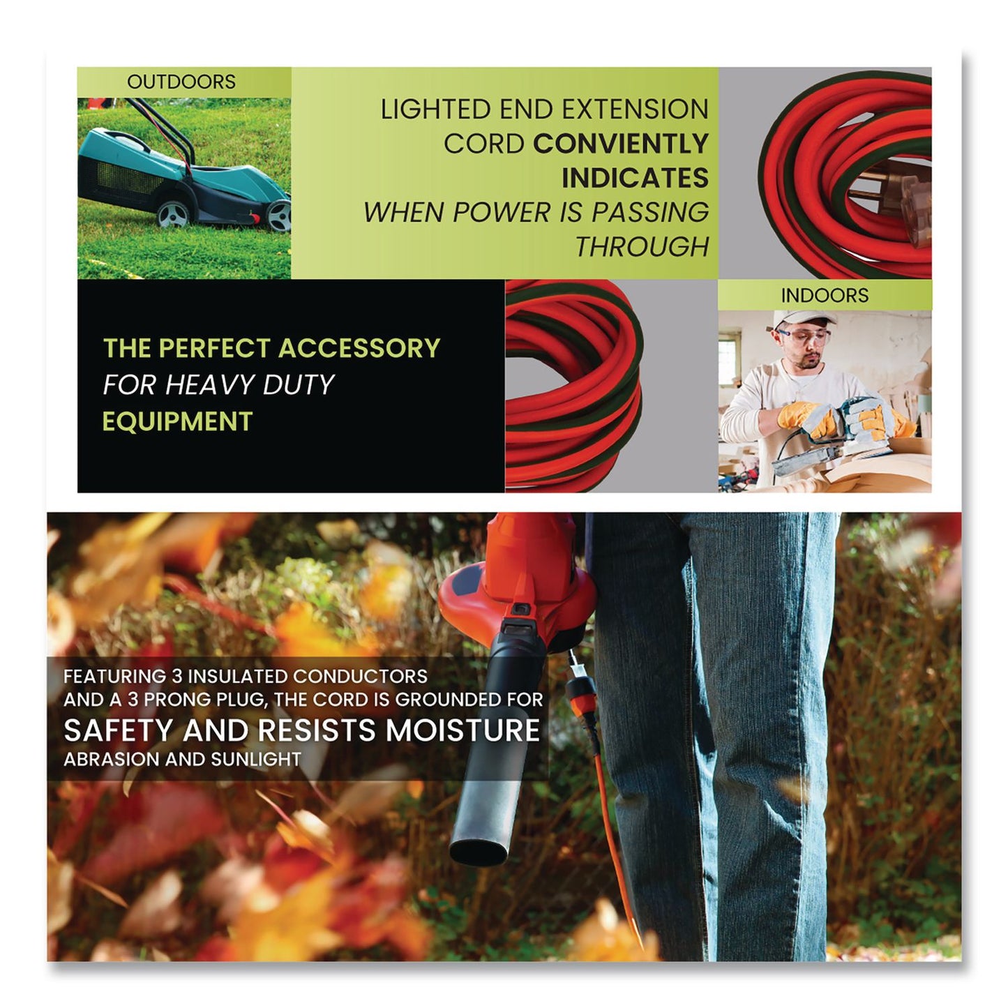 GoGreen Power 16 AWG Outdoor Extension Cord, 100 ft, 10 A, Orange (GGPGG13700)