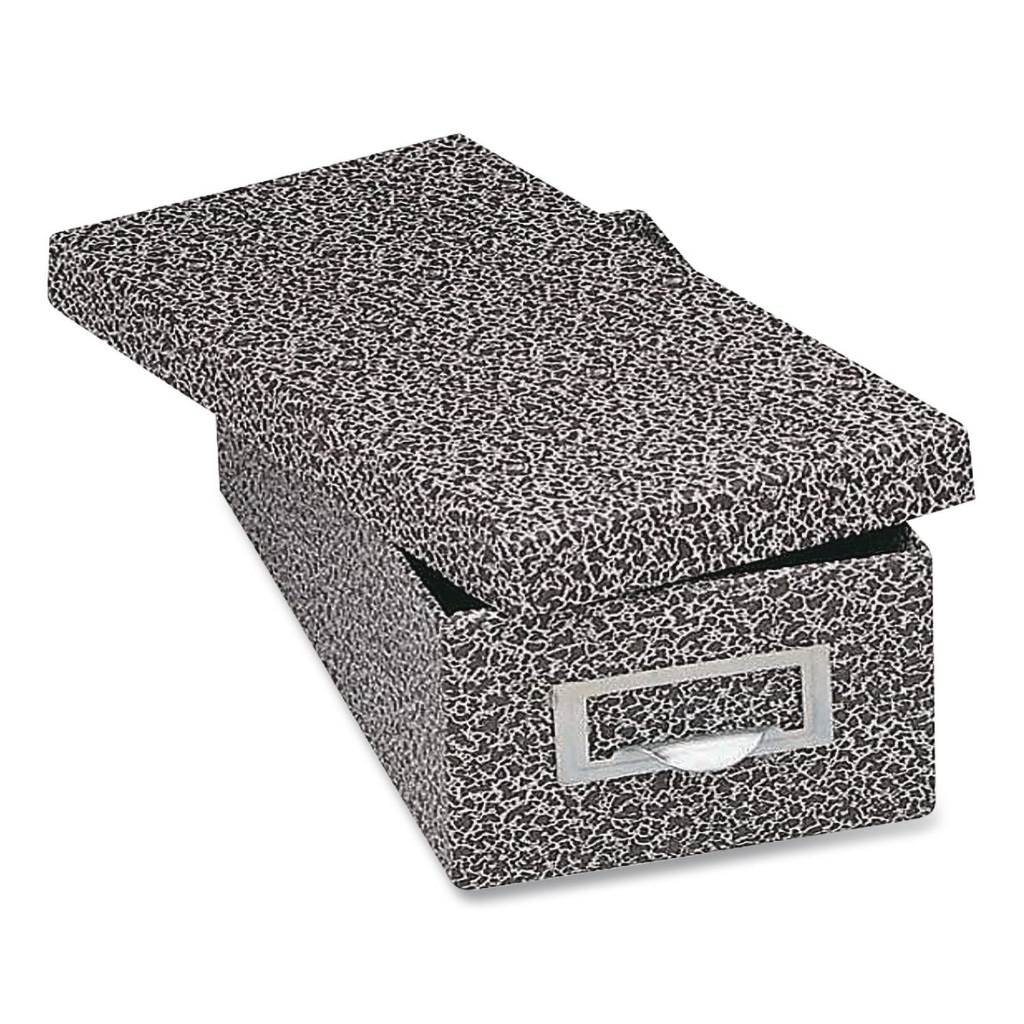 Globe-Weis® Index Card File Box with Lift-Off Lid, Holds 1,000 5 x 8 Cards, 8.63 x 11.63 x 6, Black Agate (GLW95BLA)