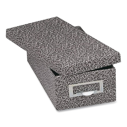 Globe-Weis® Index Card File Box with Lift-Off Lid, Holds 1,000 5 x 8 Cards, 8.63 x 11.63 x 6, Black Agate (GLW95BLA)