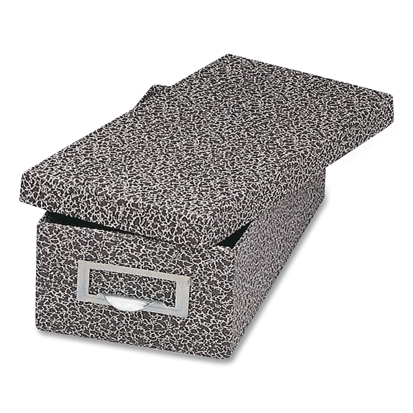 Globe-Weis® Index Card File Box with Lift-Off Lid, Holds 1,000 5 x 8 Cards, 8.63 x 11.63 x 6, Black Agate (GLW95BLA)