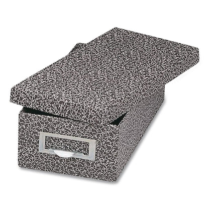 Globe-Weis® Index Card File Box with Lift-Off Lid, Holds 1,000 5 x 8 Cards, 8.63 x 11.63 x 6, Black Agate (GLW95BLA)