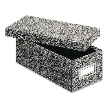 Globe-Weis® Index Card File Box with Lift-Off Lid, Holds 1,000 3 x 5 Cards, 5.63 x 11.63 x 4, Black Agate (GLW93BLA)