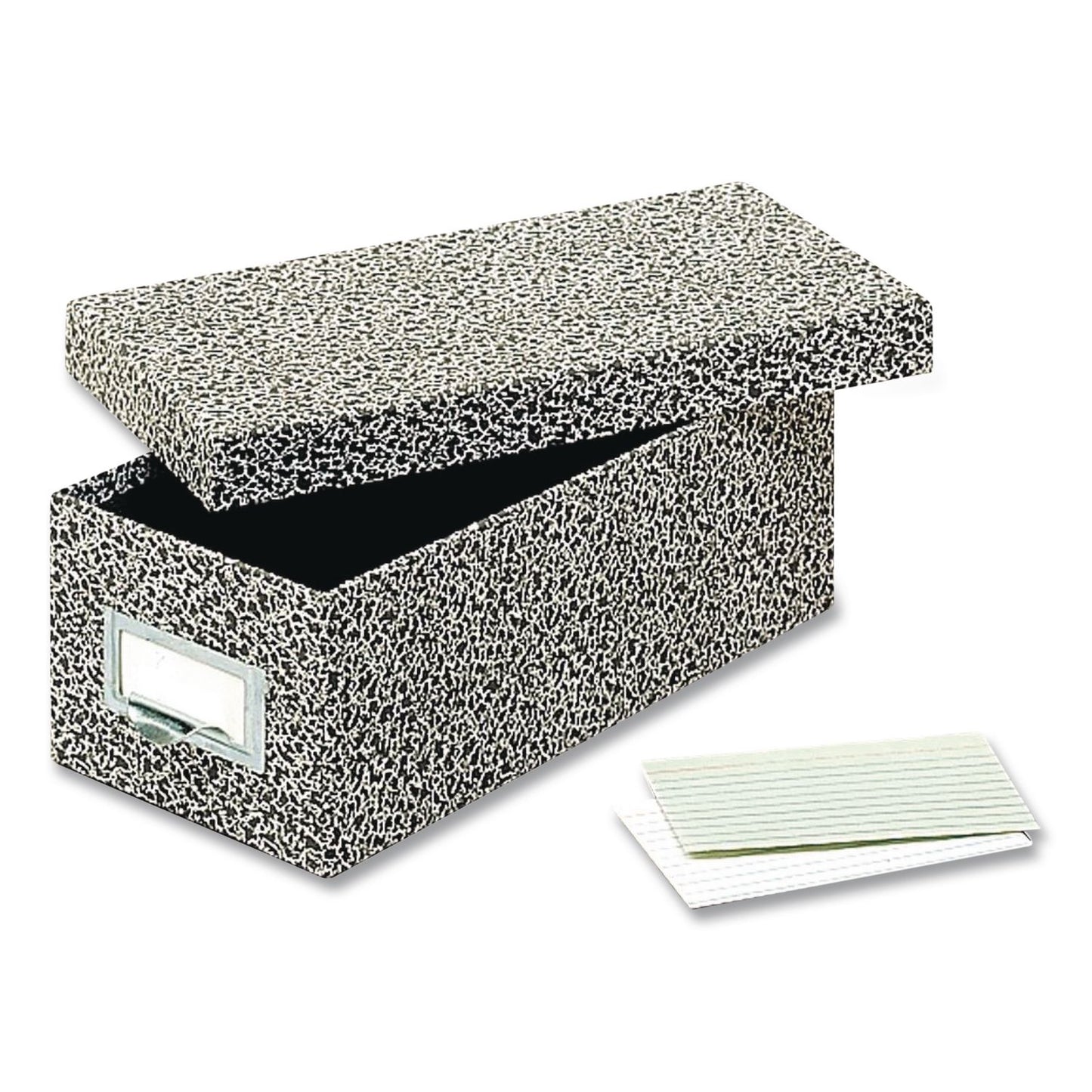 Globe-Weis® Index Card File Box with Lift-Off Lid, Holds 1,000 3 x 5 Cards, 5.63 x 11.63 x 4, Black Agate (GLW93BLA)