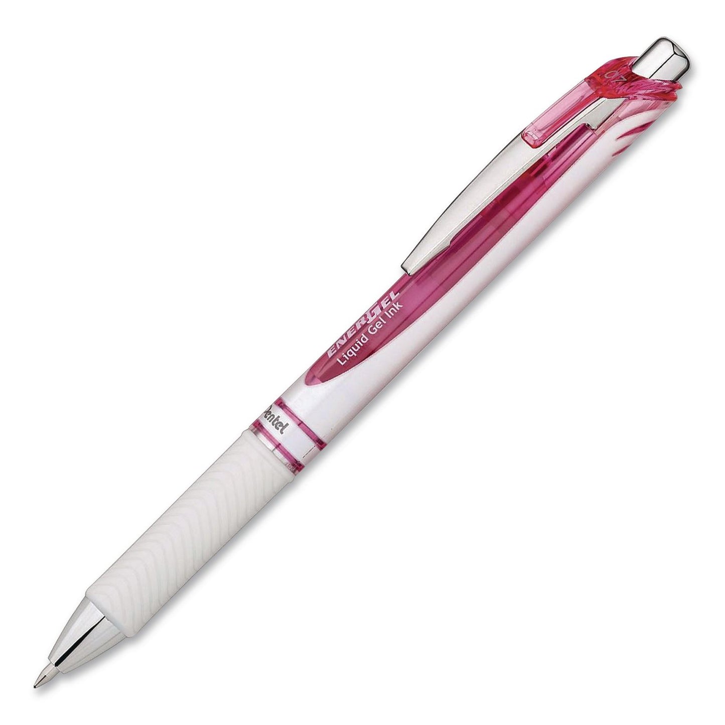 Pentel® EnerGel Pearl Deluxe Pink Special Edition Liquid Gel Pen, Retractable, Medium 0.7 mm, Pink Ink, White Pearl/Pink Barrel, 2/PK (PENBL77WBP2PP)