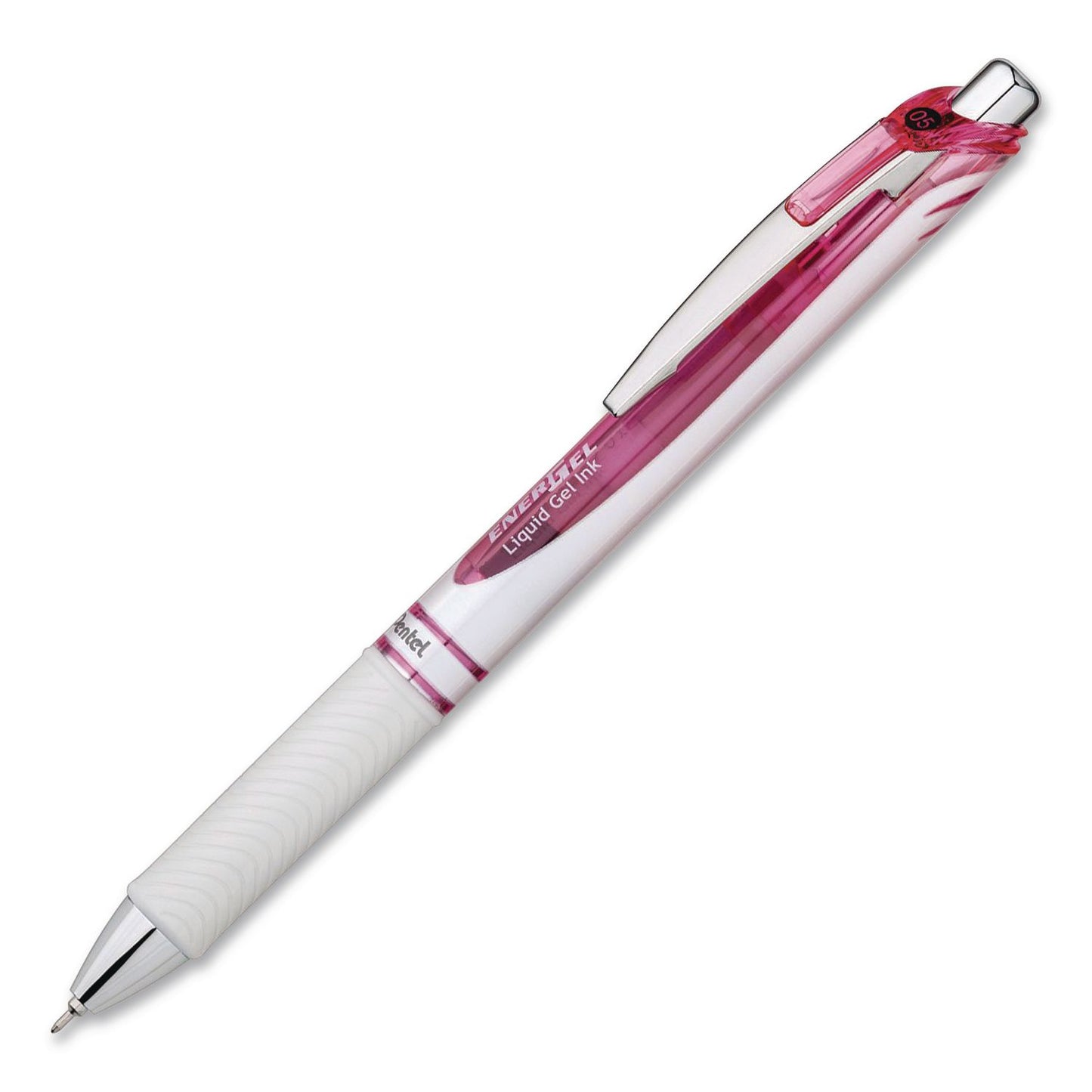 Pentel® EnerGel Pearl Deluxe Pink Special Edition Liquid Gel Pen, Retractable, Fine 0.5mm, Black Ink, White Pearl/Pink Barrel, 2/Pack (PENBLN75WBP2PA)