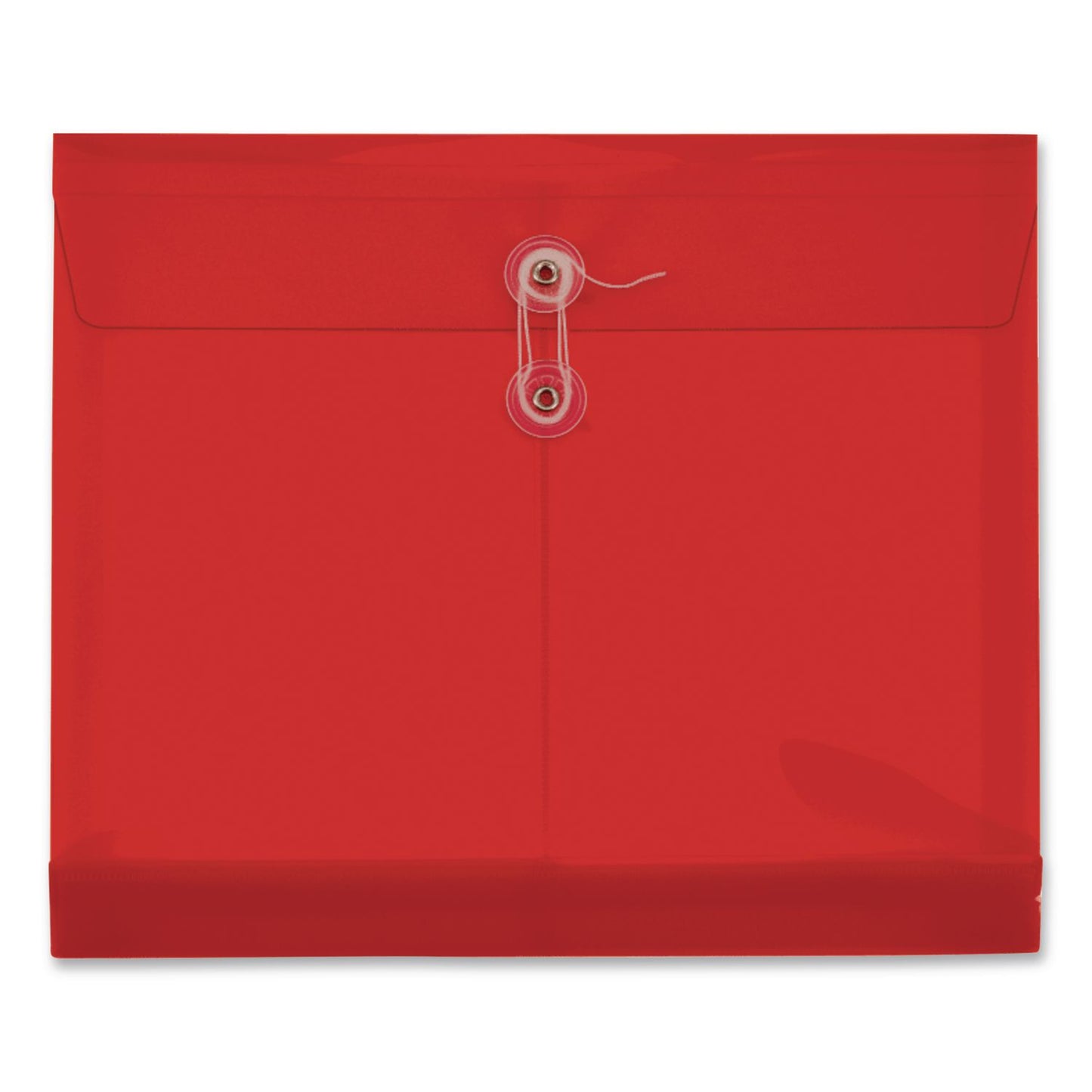 Pendaflex® Premium Plastic Document File, 1.25" Expansion, 1 Section, String and Button Closure, Letter Size, Red, 5/Pack (PFX84527GW)