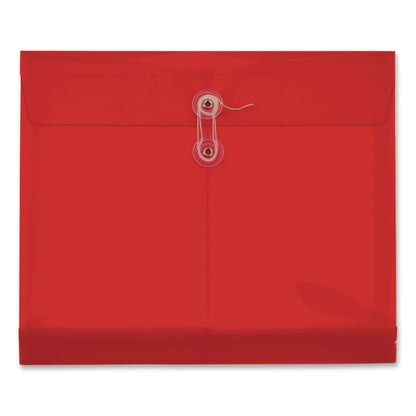 Pendaflex® Premium Plastic Document File, 1.25" Expansion, 1 Section, String and Button Closure, Letter Size, Red, 5/Pack (PFX84527GW)