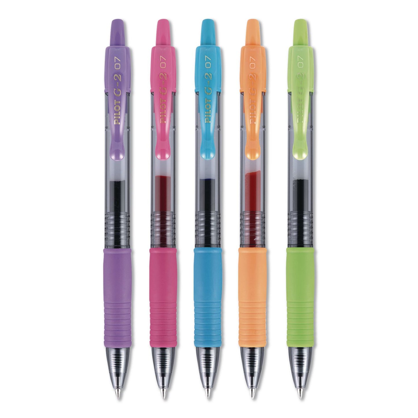 Pilot® G2 Premium Gel Ink Pen, Retractable, Fine 0.7 mm, Assorted Ink and Barrel Colors, 5/Pack (PIL31266)