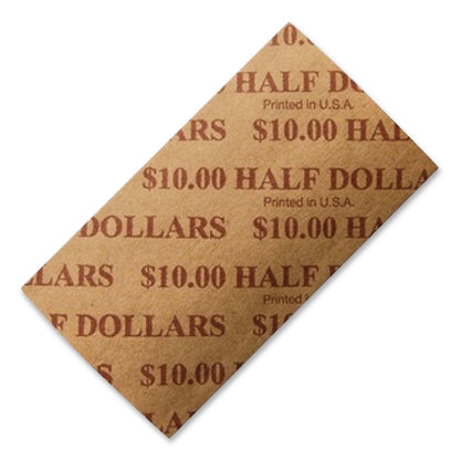 SecurIT® Flat Coin Wrapper, Half-Dollars, Brown, 1,000/Pack (PMC53050)