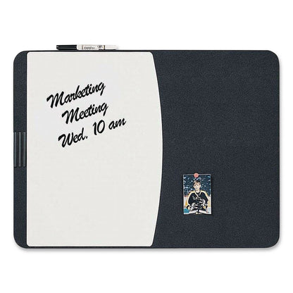 Quartet® Designer Tack and Write Combination Dry-Erase Whiteboard/Bulletin Board, 35 x 23.5, Black/White Surface, Black Plastic Frame (QRT06545BK)