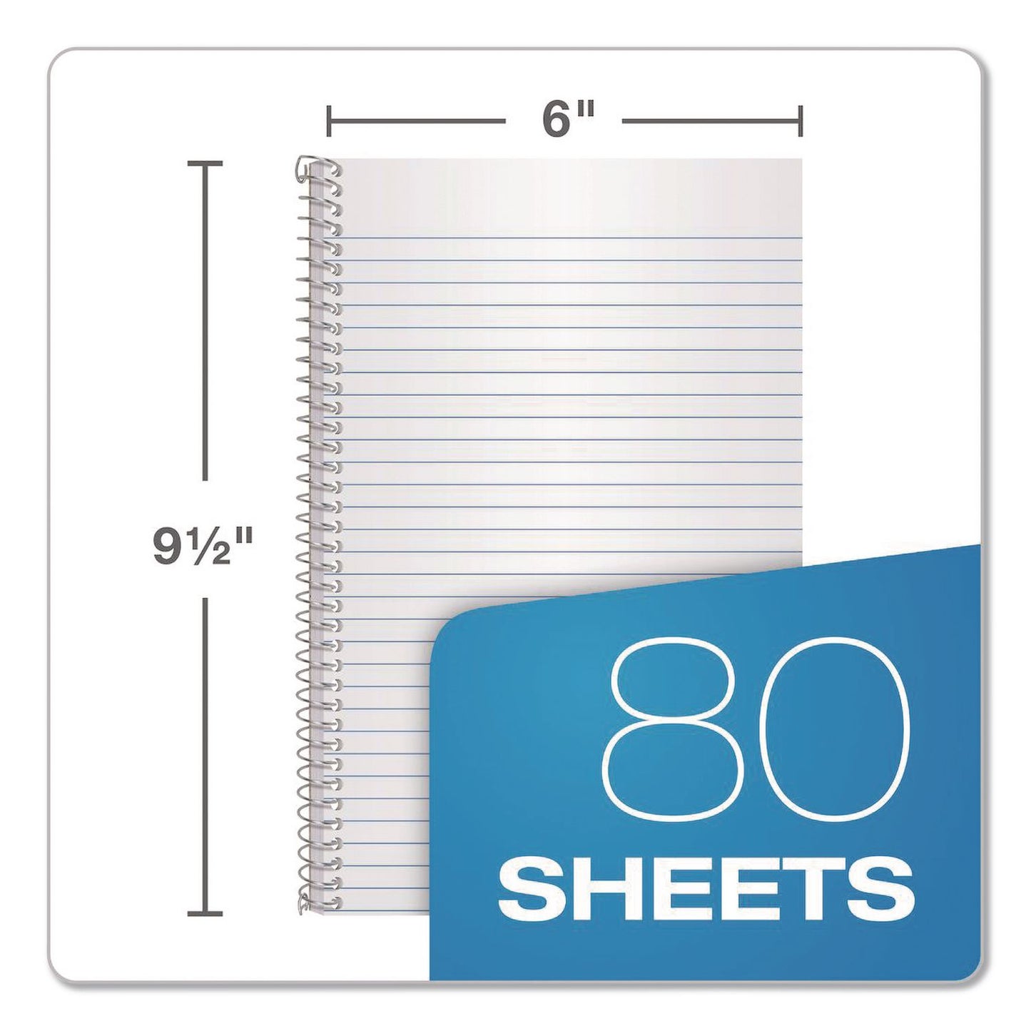 Oxford® One-Subject Notebook, Medium/College Rule, Blue Cover, (80) 9.5 x 6 Sheets (TOP65121)