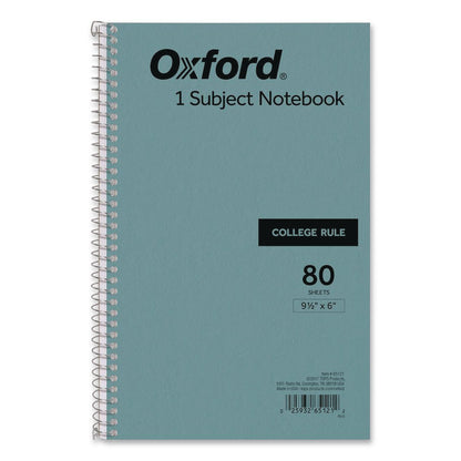 Oxford® One-Subject Notebook, Medium/College Rule, Blue Cover, (80) 9.5 x 6 Sheets (TOP65121)