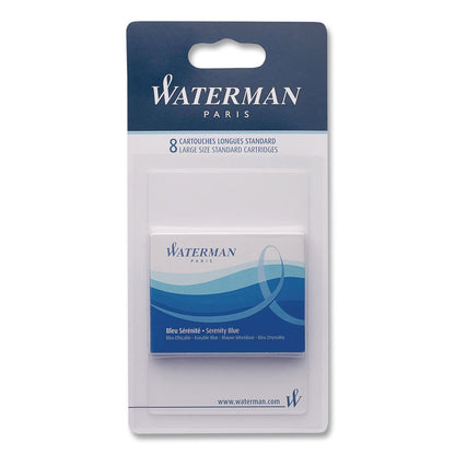 Waterman Refill Cartridge for Waterman Fountain Pens, Serenity Blue Ink, 8/Pack (WAT52022W)