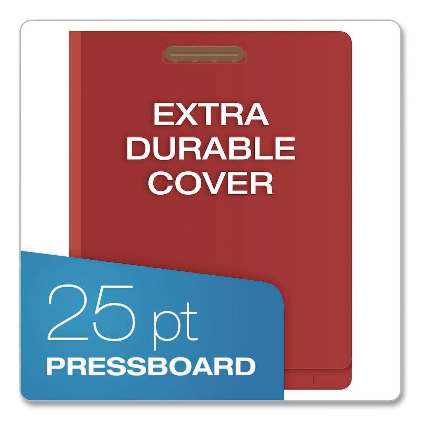 Pendaflex® Pressboard End Tab Classification Folders, Straight Tab, Expands 3.5", 3 Dividers, 8 Fasteners, Letter Size, Red, 50/Box (PFX23865GW)