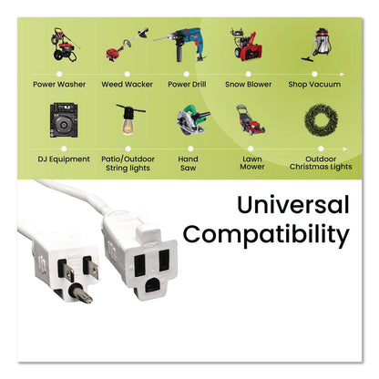 GoGreen Power 16 AWG Outdoor Extension Cord, 18 ft, 13 A, White (GGPGG13718WH)