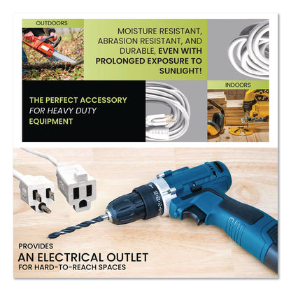 GoGreen Power 16 AWG Outdoor Extension Cord, 18 ft, 13 A, White (GGPGG13718WH)