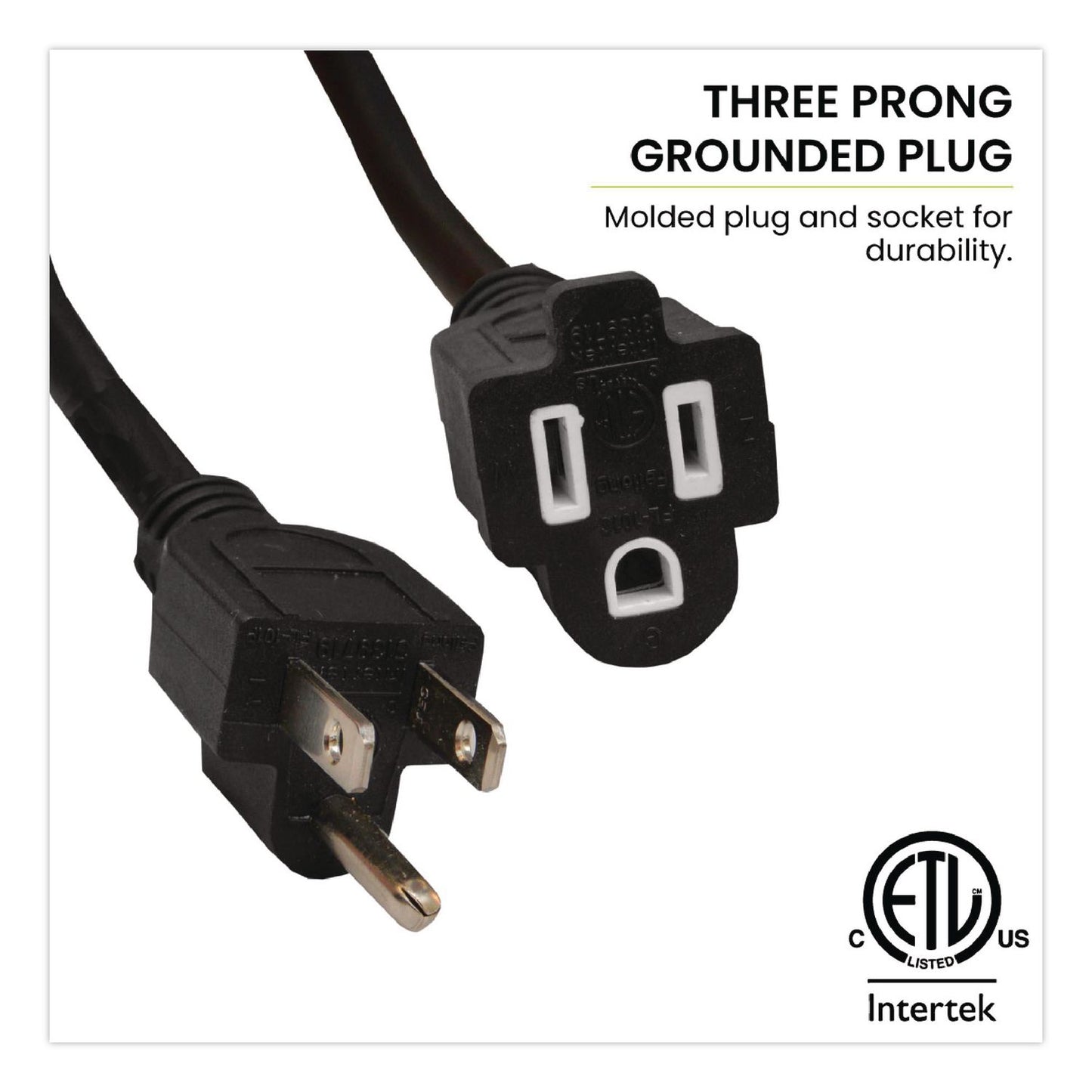 GoGreen Power 14 AWG Heavy-Duty Extension Cord, 100 ft, 13 A, Black (GGPGG13800BK)