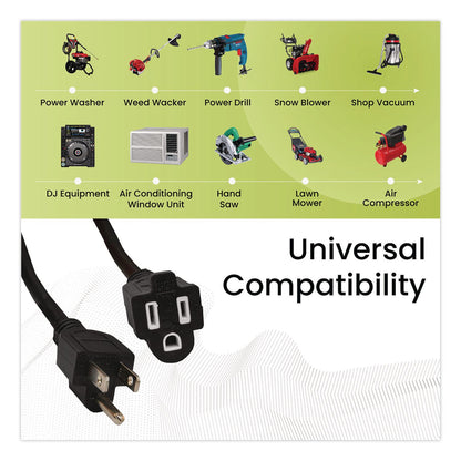 GoGreen Power 14 AWG Lighted End Heavy-Duty Extension Cord, 50 ft, 15 A, Black (GGPGG13850BK)