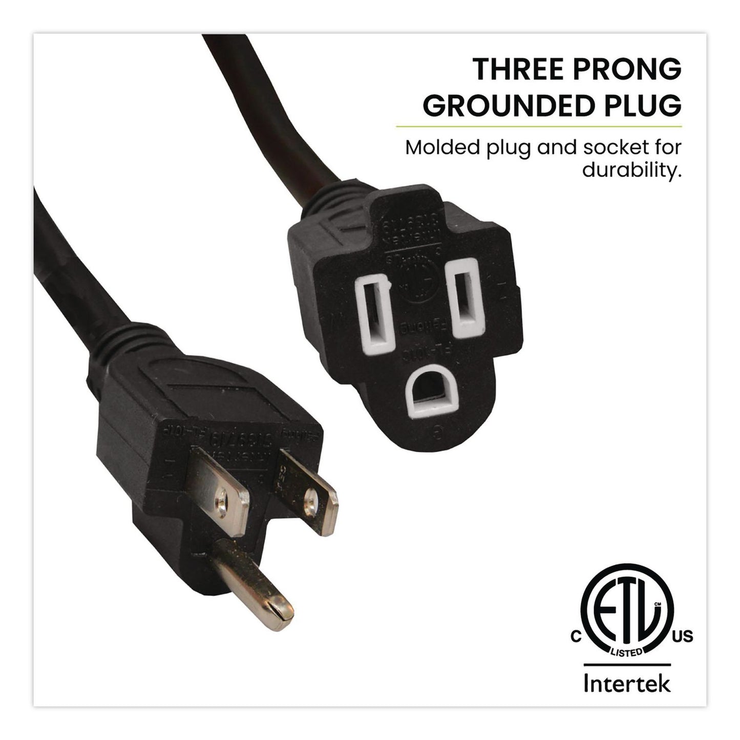 GoGreen Power 14 AWG Lighted End Heavy-Duty Extension Cord, 50 ft, 15 A, Black (GGPGG13850BK)