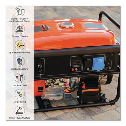 GoGreen Power 12 AWG 3-Outlet Heavy-Duty Extension Cord, 100 ft, 15 A, Orange (GGPGG15200)