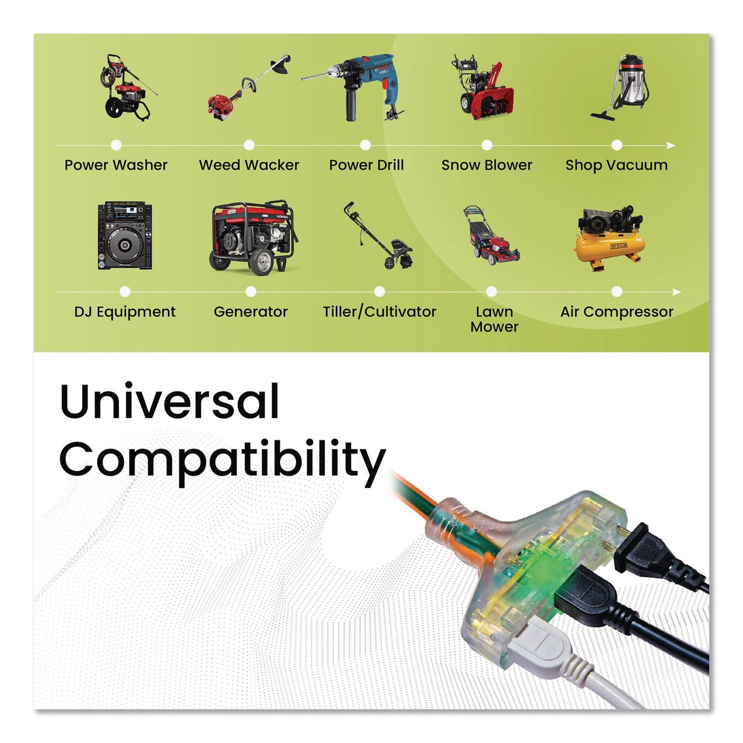 GoGreen Power 12 AWG 3-Outlet Heavy-Duty Extension Cord, 100 ft, 15 A, Orange (GGPGG15200)