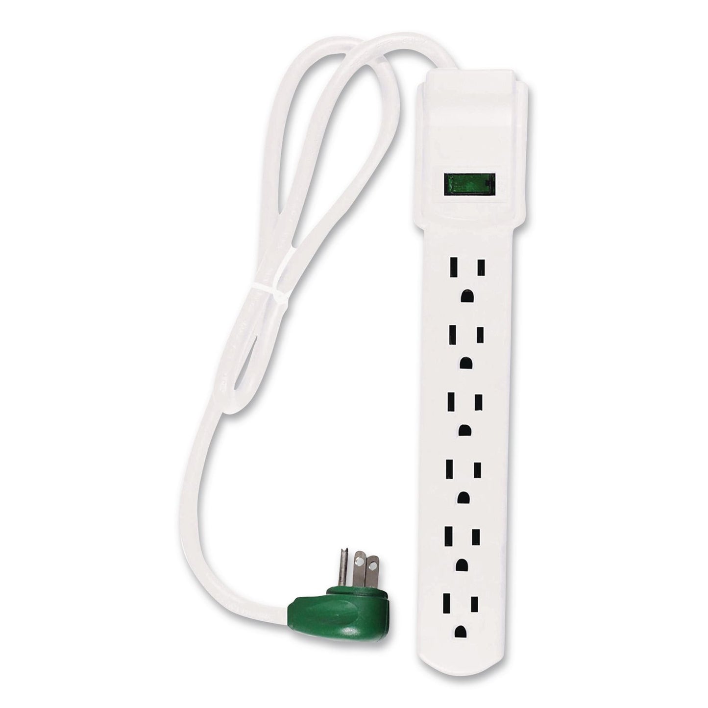 GoGreen Power 6 Outlet Surge Protector, 2.5 ft Cord, 160 J, White (GGPGG16103MS)