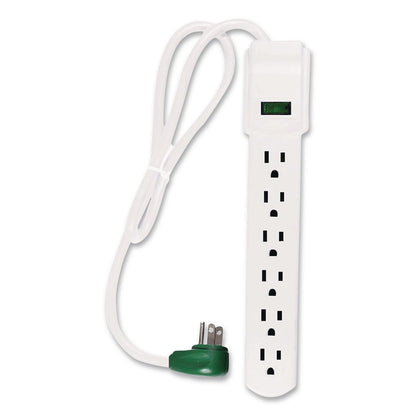 GoGreen Power 6 Outlet Surge Protector, 2.5 ft Cord, 160 J, White (GGPGG16103MS)