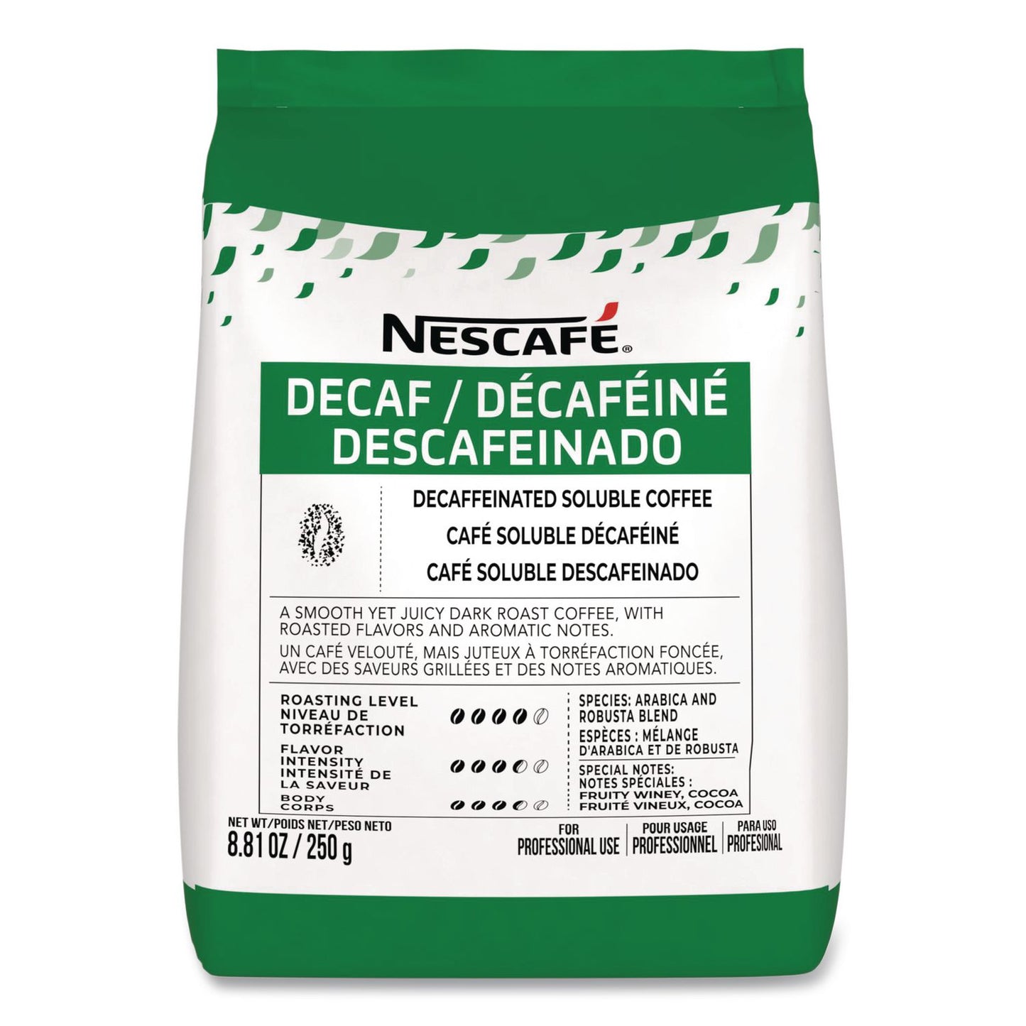 Nescafé® Bulk Decaf Ground Coffee, Arabica, 8.81 oz Bag, 4/Carton (NES72091CT)