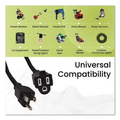 GoGreen Power 16 AWG Outdoor Extension Cord, 15 ft, 13 A, Black (GGPGG13715BK)