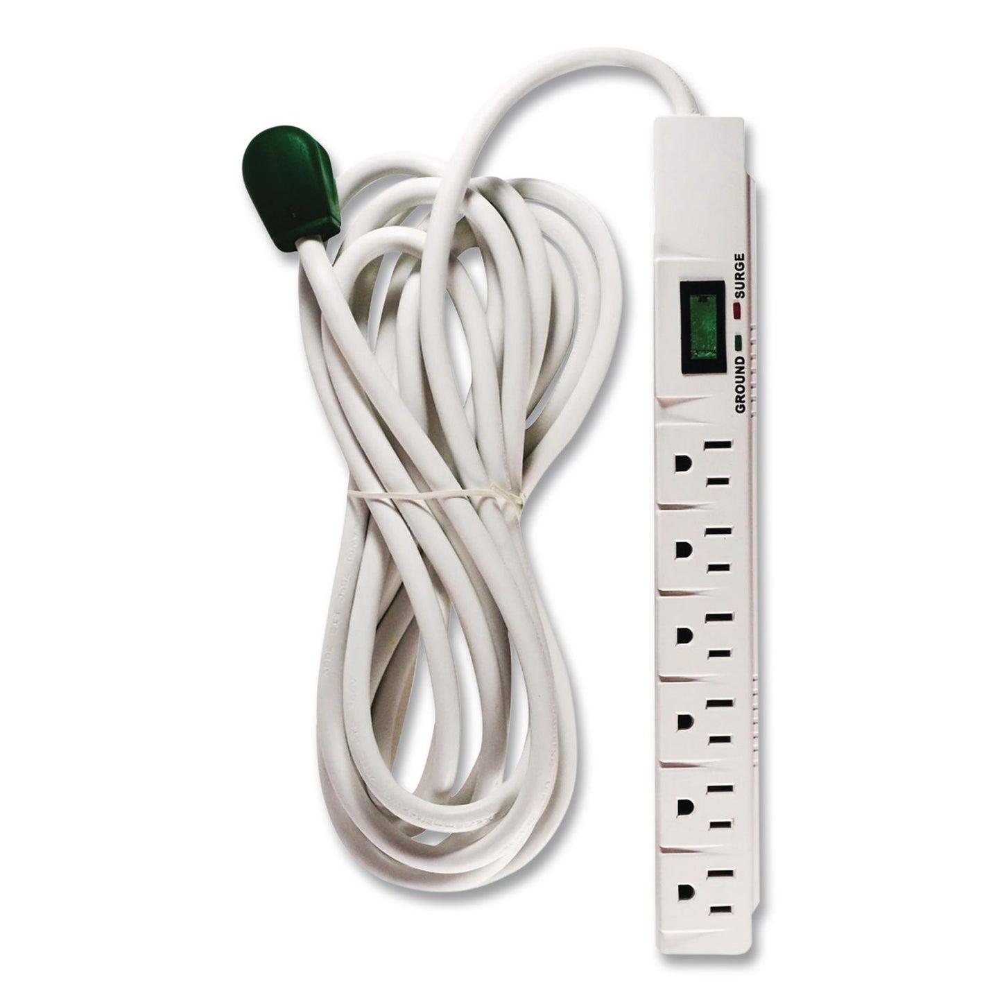 GoGreen Power 6 Outlet Surge Protector, 15 ft Cord, 1,200 J, White (GGPGG1631515)