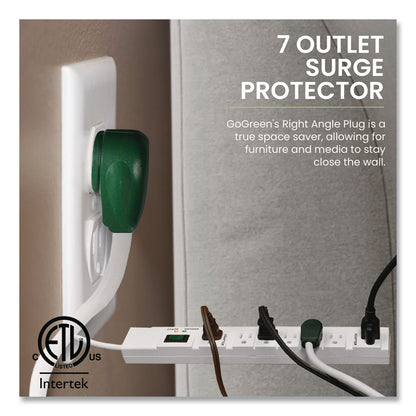 GoGreen Power 7 Outlet Surge Protector, 6 ft Cord, 1,200 J, White (GGPGG17636)