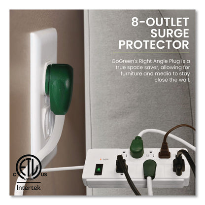 GoGreen Power 8 Outlet Surge Protector, 6 ft Cord, 750 J, White (GGPGG18316WH)