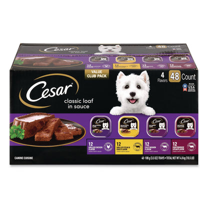 Cesar® Classic Wet Dog Food Variety, Assorted Flavors, 3.5 oz Tray, 48/Carton (GRR22002663)