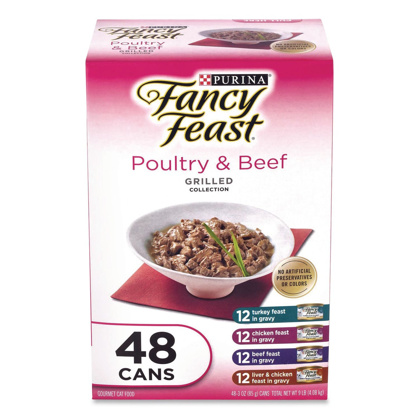 Fancy Feast® Poultry and Beef Variety Pack, Assorted Flavors, 3 oz Can, 48/Carton (GRR22002665)
