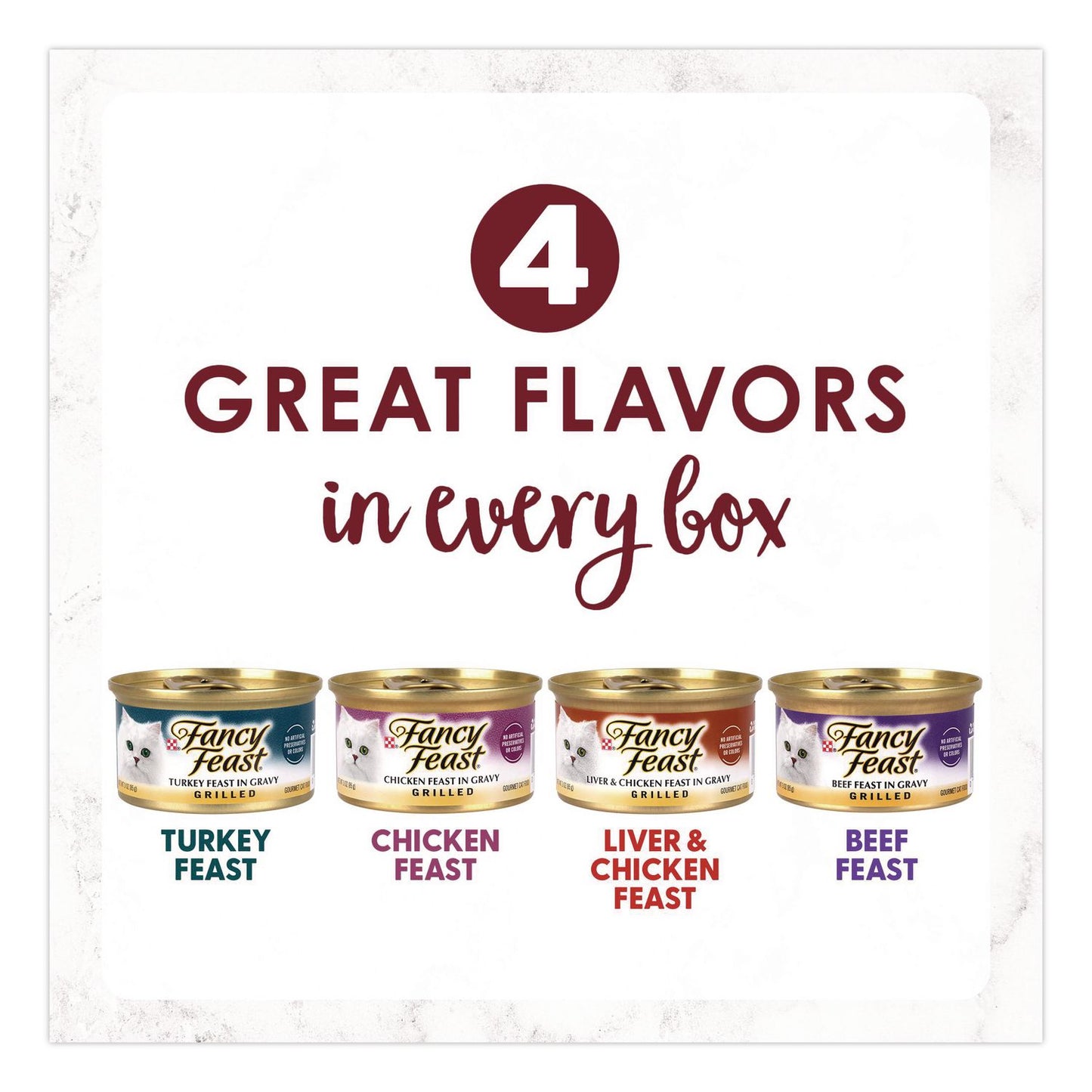 Fancy Feast® Poultry and Beef Variety Pack, Assorted Flavors, 3 oz Can, 48/Carton (GRR22002665)