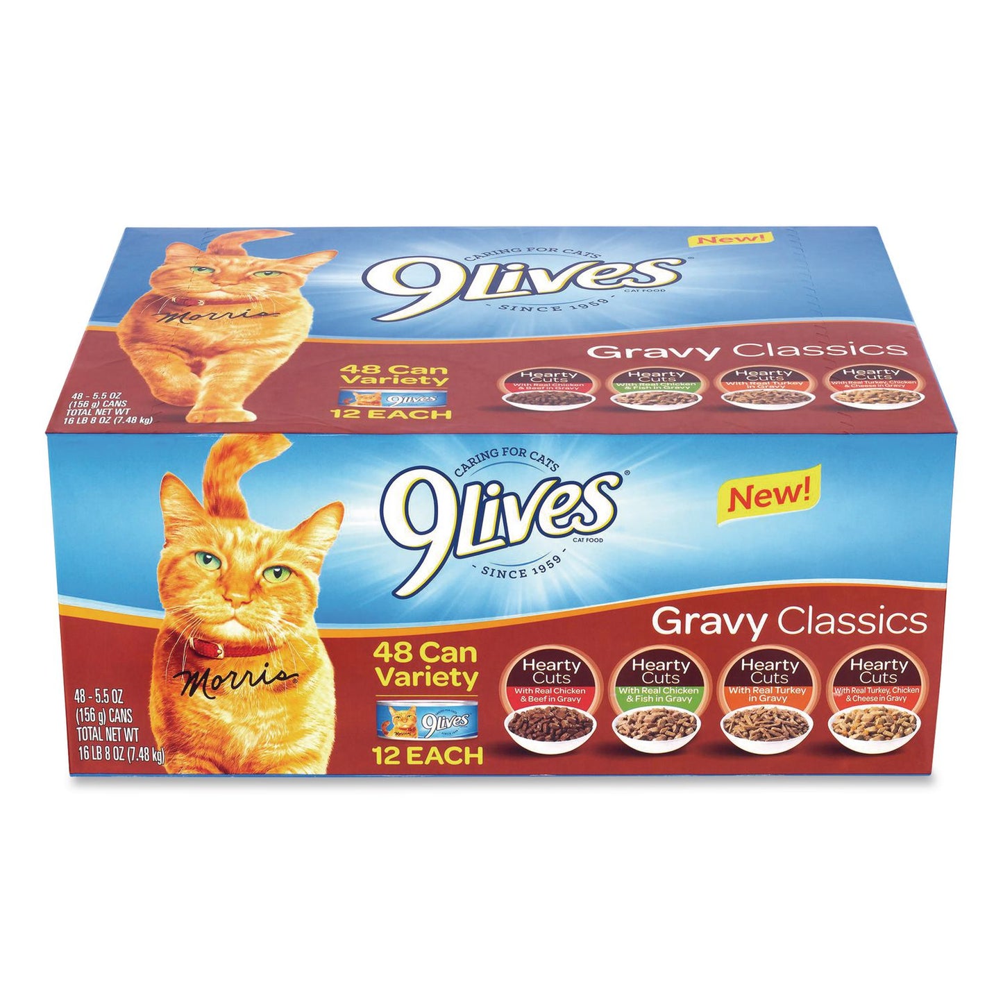 9 Lives® Gravy Classics Wet Cat Food Variety Pack, Assorted Flavors, 5.5 oz Can, 48/Carton (GRR22002667)