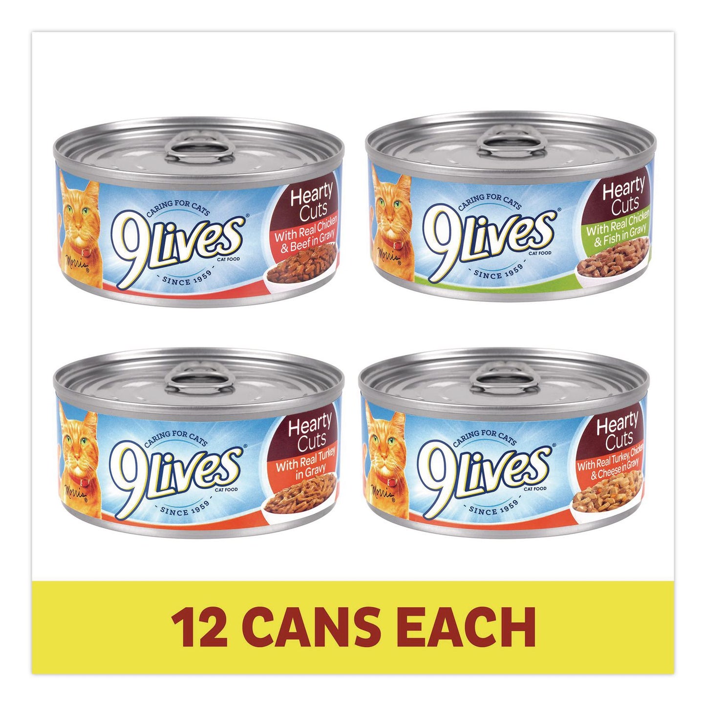 9 Lives® Gravy Classics Wet Cat Food Variety Pack, Assorted Flavors, 5.5 oz Can, 48/Carton (GRR22002667)