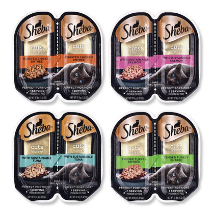 Sheba® Perfect Portions Variety Twin Packs, Assorted Flavors, 1.32 oz Can, 60/Carton (GRR22002668)