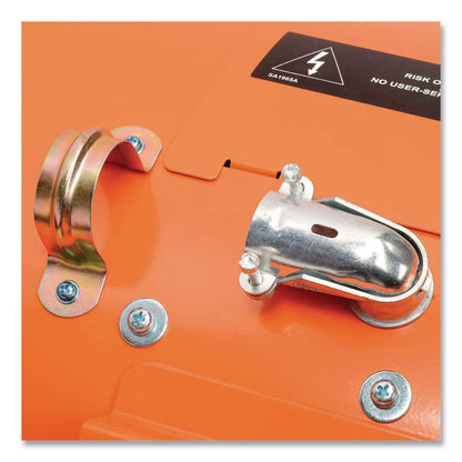 Global Industrial® Electric Salamander Heater with Adjustable Thermostat, 15,000 W, 208 V, 23.03 x 34, Orange (GBE653566)