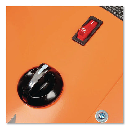 Global Industrial® Electric Salamander Heater with Adjustable Thermostat, 15,000 W, 240 V, 23.03 x 34, Orange (GBE653568)
